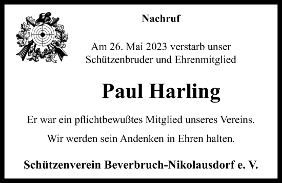 Anzeige von Paul Harling von OM-Medien