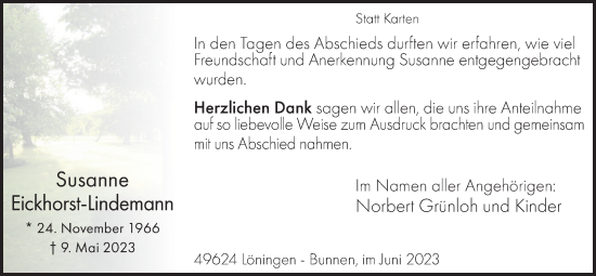 Anzeige von Susanne Eickhorst-Lindemann von OM-Medien