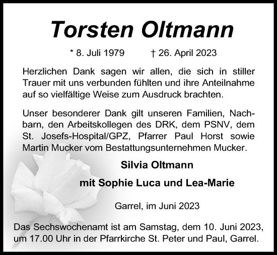 Anzeige von Torsten Oltmann von OM-Medien