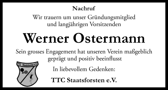 Anzeige von Werner Ostermann von OM-Medien