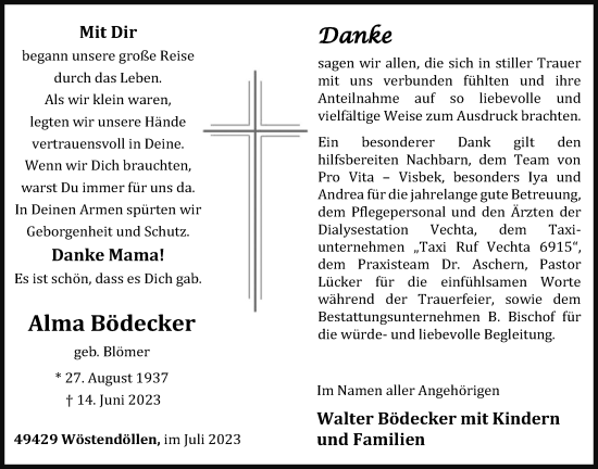 Anzeige von Alma Bödecker von OM-Medien