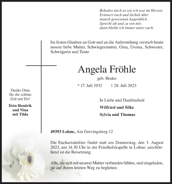 Anzeige von Angela Fröhle von OM-Medien
