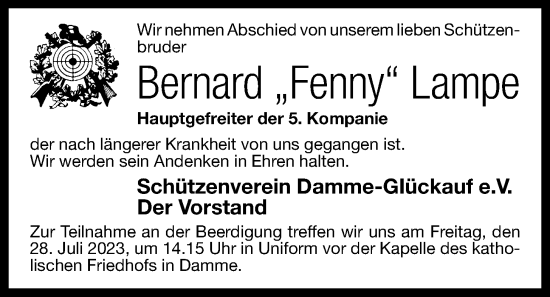 Anzeige von Bernard Lampe von OM-Medien