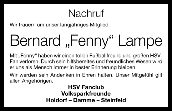 Anzeige von Bernard Lampe von OM-Medien