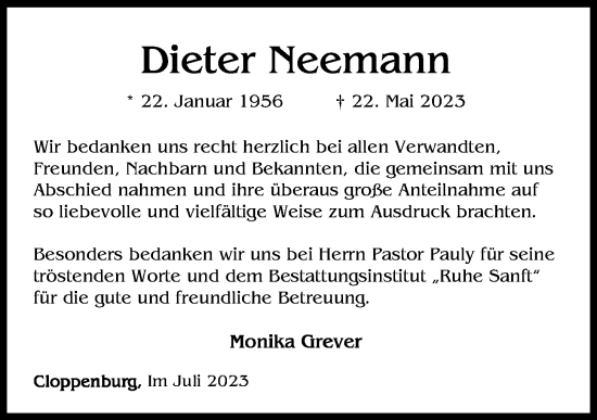 Anzeige von Dieter Neemann von OM-Medien