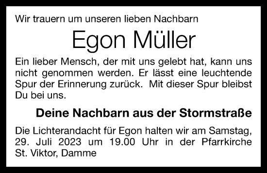 Anzeige von Egon Müller von OM-Medien