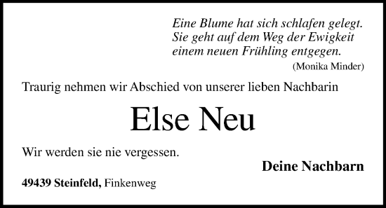 Anzeige von Else Neu von OM-Medien