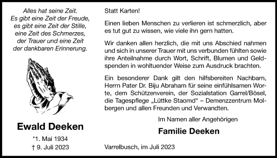 Anzeige von Ewald Deeken von OM-Medien
