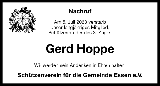 Anzeige von Gerd Hoppe von OM-Medien