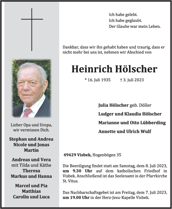 Anzeige von Heinrich Hölscher von OM-Medien