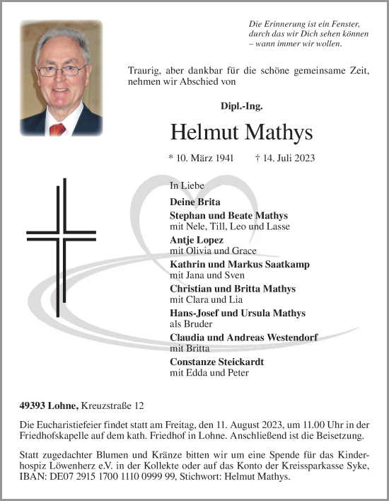 Anzeige von Helmut Mathys von OM-Medien