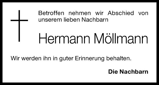 Anzeige von Hermann Möllmann von OM-Medien