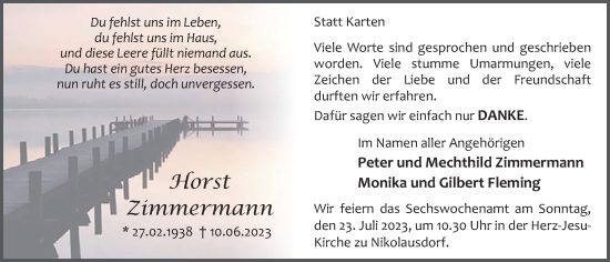 Anzeige von Horst Zimmermann von OM-Medien