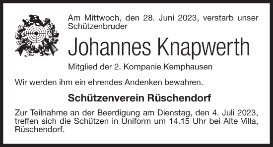 Anzeige von Johannes Knapwerth von OM-Medien