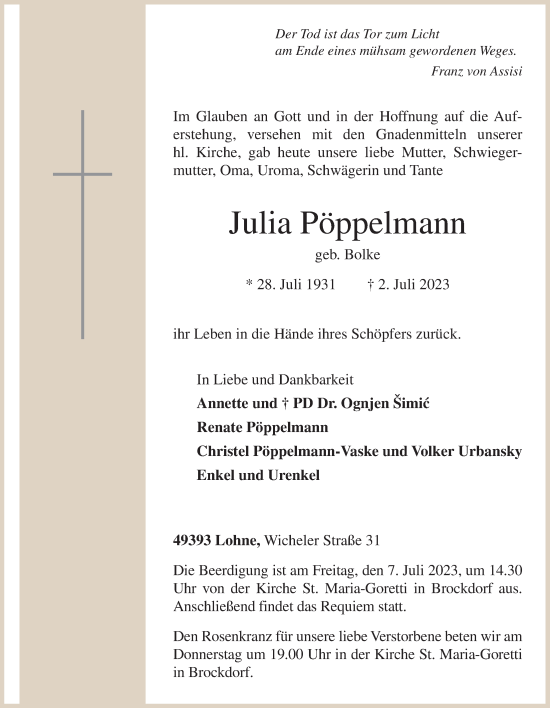 Anzeige von Julia Pöppelmann von OM-Medien