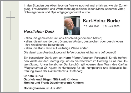 Anzeige von Karl-Heinz Burke von OM-Medien