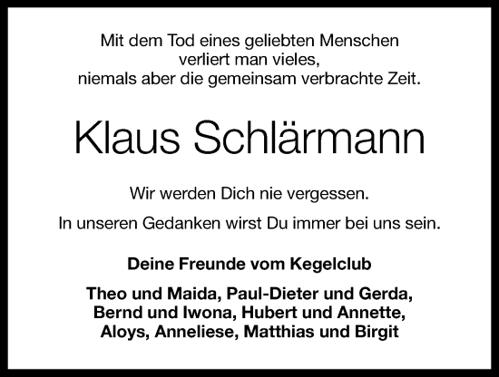 Anzeige von Klaus Schlärmann von OM-Medien