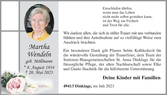 Anzeige von Martha Wendeln von OM-Medien