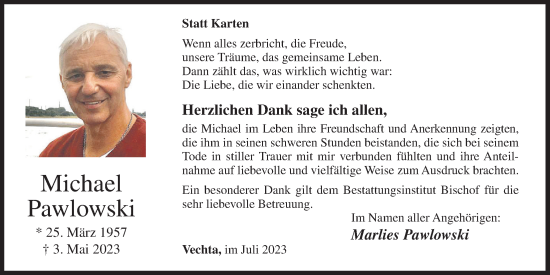 Anzeige von Michael Pawlowski von OM-Medien