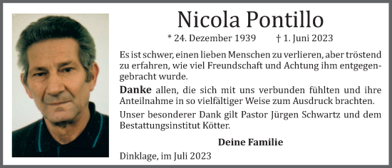 Anzeige von Nicola Pontillo von OM-Medien