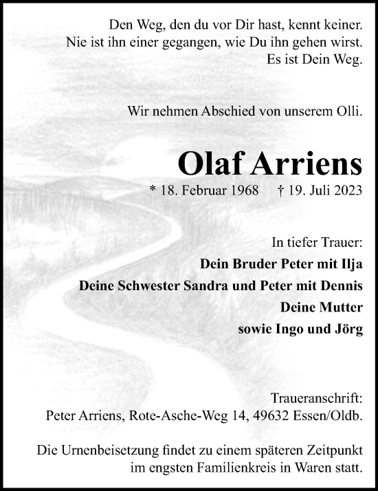 Anzeige von Olaf Arriens von OM-Medien