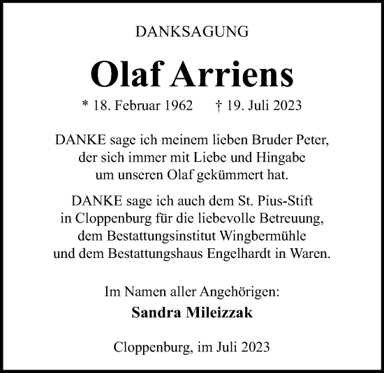 Anzeige von Olaf Arriens von OM-Medien