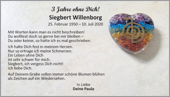 Anzeige von Siegbert Willenborg von OM-Medien