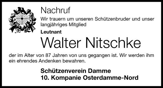 Anzeige von Walter Nitschke von OM-Medien