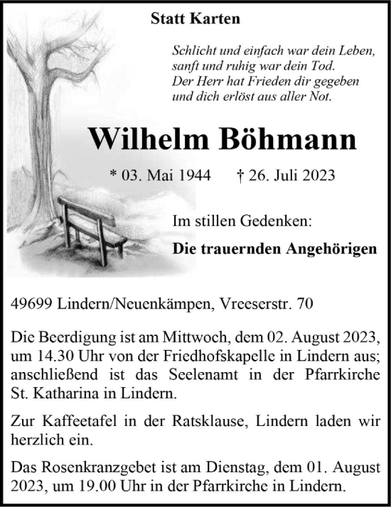 Anzeige von Wilhelm Böhmann von OM-Medien