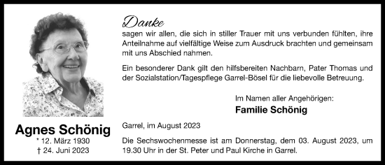 Anzeige von Agnes Schönig von OM-Medien
