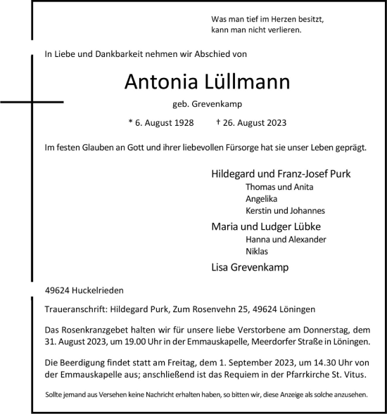 Anzeige von Antonia Lüllmann von OM-Medien