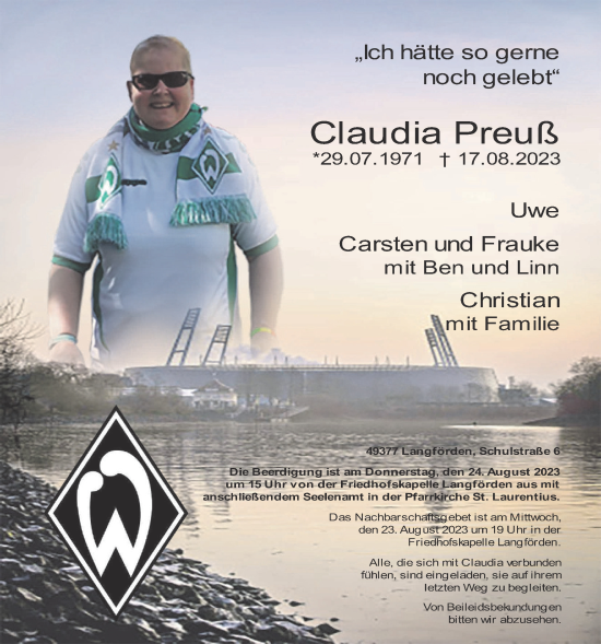 Anzeige von Claudia Preuß von OM-Medien