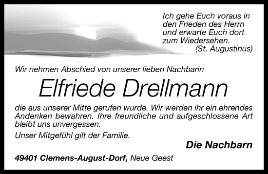 Anzeige von Elfriede Drellmann von OM-Medien