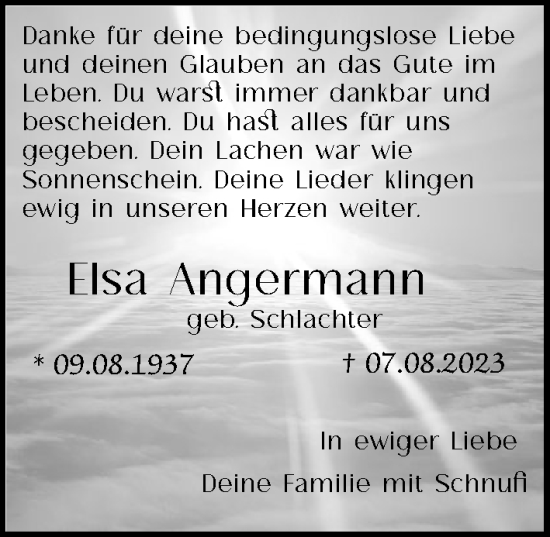 Anzeige von Elsa Angermann von OM-Medien