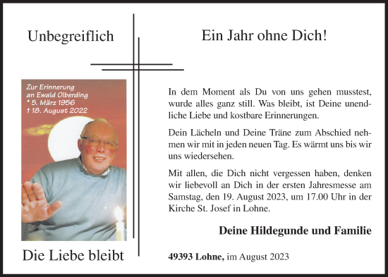 Anzeige von Ewald Olberding von OM-Medien