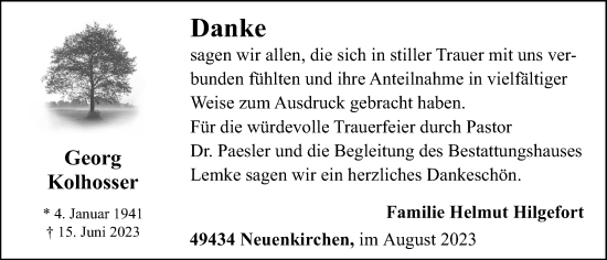 Anzeige von Georg Kolhosser von OM-Medien