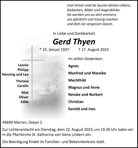 Anzeige von Gerd Thyen von OM-Medien