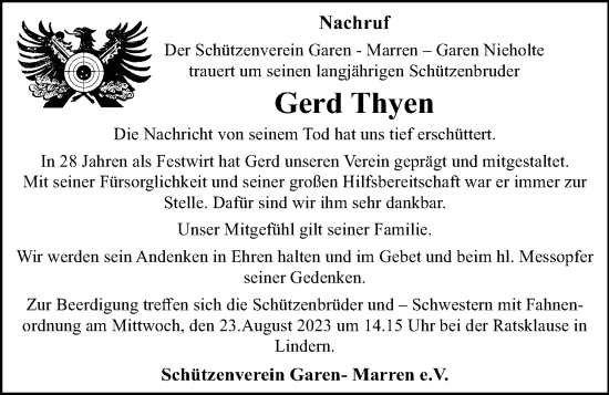 Anzeige von Gerd Thyen von OM-Medien