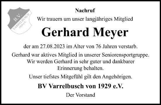 Anzeige von Gerhard Meyer von OM-Medien