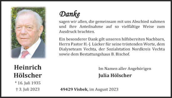 Anzeige von Heinrich Hölscher von OM-Medien