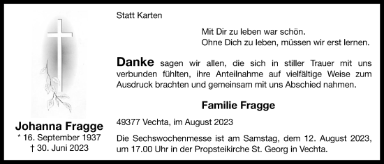 Anzeige von Johanna Fragge von OM-Medien
