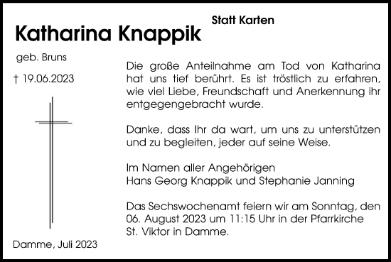 Anzeige von Katharina Knappik von OM-Medien