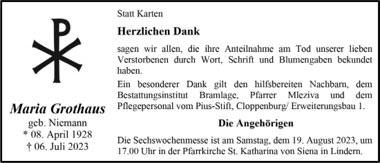 Anzeige von Maria Grothaus von OM-Medien