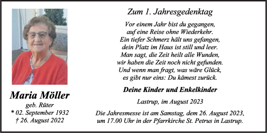 Anzeige von Maria Möller von OM-Medien