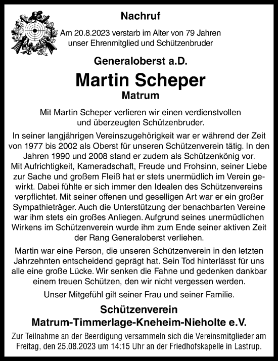 Anzeige von Martin Scheper von OM-Medien