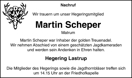 Anzeige von Martin Scheper von OM-Medien