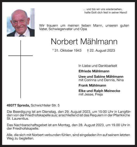 Anzeige von Norbert Mählmann von OM-Medien