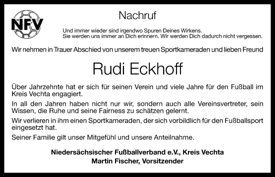 Anzeige von Rudi Eckhoff von OM-Medien