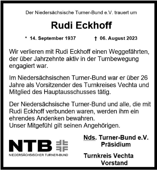 Anzeige von Rudi Eckhoff von OM-Medien