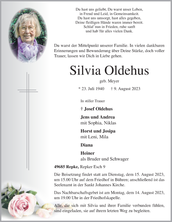 Anzeige von Silvia Oldehus von OM-Medien